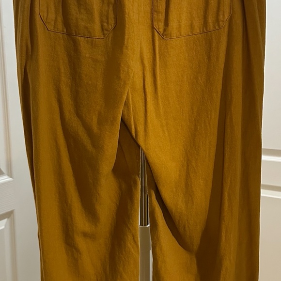 Women's High Waisted Linen Blend Pants - Size M - Gold - LIKE NEW - Picture 3 of 11